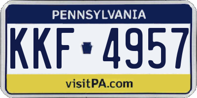 PA license plate KKF4957