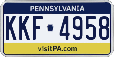 PA license plate KKF4958