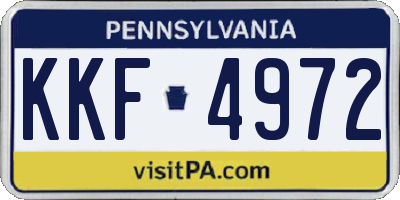PA license plate KKF4972