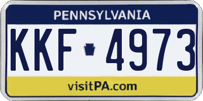 PA license plate KKF4973