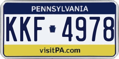 PA license plate KKF4978