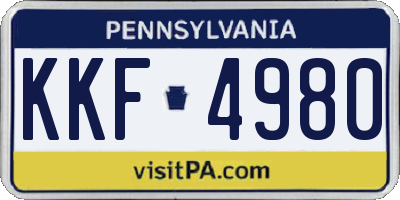 PA license plate KKF4980