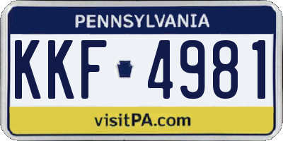 PA license plate KKF4981