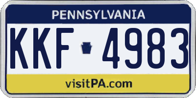 PA license plate KKF4983