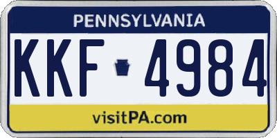 PA license plate KKF4984
