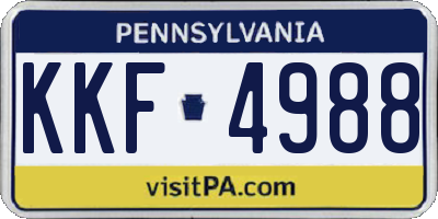 PA license plate KKF4988
