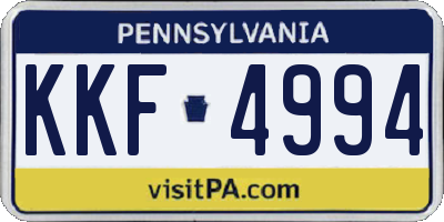 PA license plate KKF4994