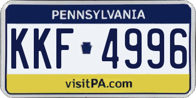 PA license plate KKF4996