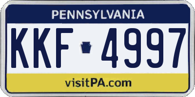 PA license plate KKF4997
