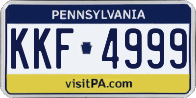 PA license plate KKF4999