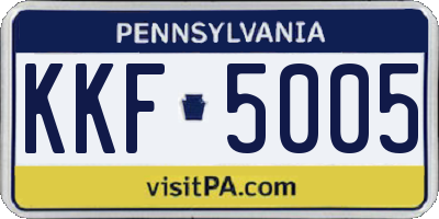 PA license plate KKF5005