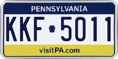 PA license plate KKF5011
