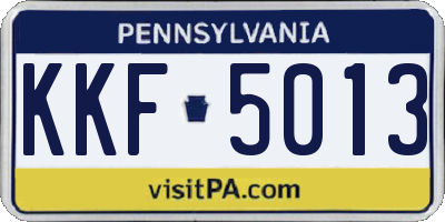 PA license plate KKF5013