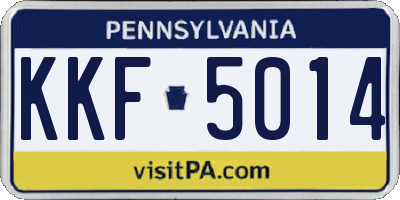 PA license plate KKF5014
