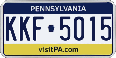 PA license plate KKF5015