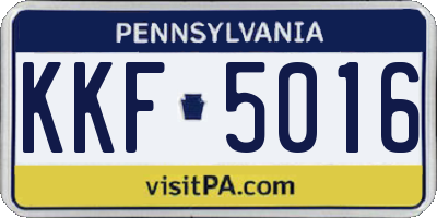PA license plate KKF5016