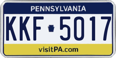 PA license plate KKF5017