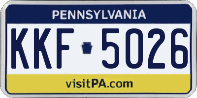PA license plate KKF5026