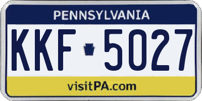 PA license plate KKF5027