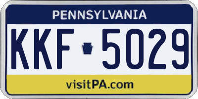 PA license plate KKF5029