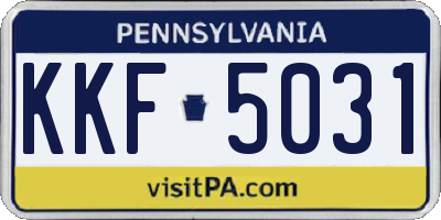 PA license plate KKF5031
