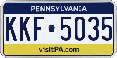 PA license plate KKF5035