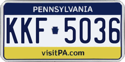 PA license plate KKF5036