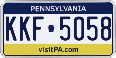 PA license plate KKF5058