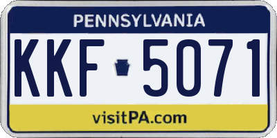 PA license plate KKF5071