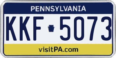 PA license plate KKF5073