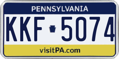 PA license plate KKF5074