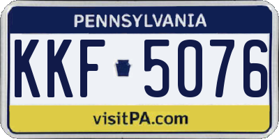 PA license plate KKF5076
