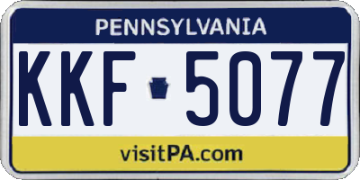 PA license plate KKF5077