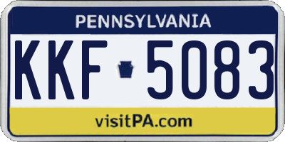 PA license plate KKF5083