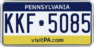 PA license plate KKF5085
