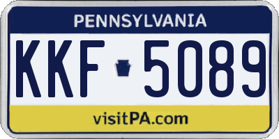 PA license plate KKF5089