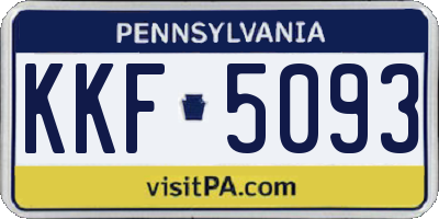 PA license plate KKF5093