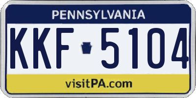 PA license plate KKF5104