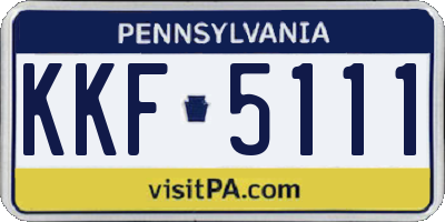 PA license plate KKF5111