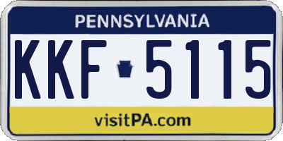 PA license plate KKF5115
