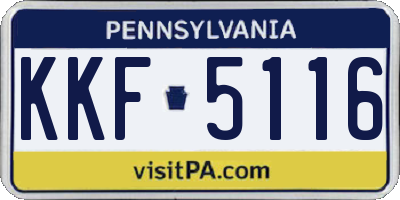 PA license plate KKF5116