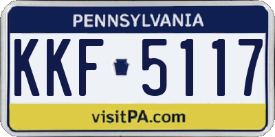 PA license plate KKF5117