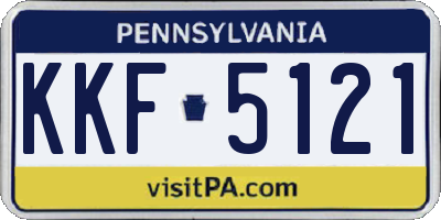 PA license plate KKF5121