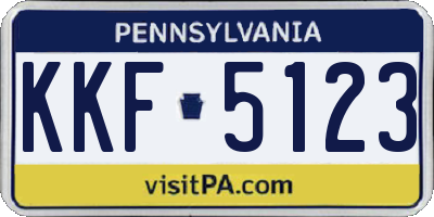 PA license plate KKF5123
