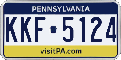 PA license plate KKF5124