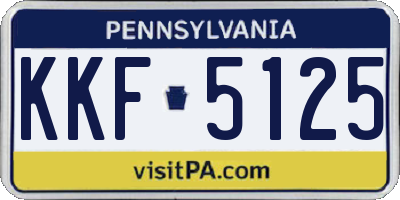 PA license plate KKF5125