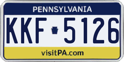 PA license plate KKF5126