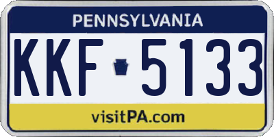 PA license plate KKF5133