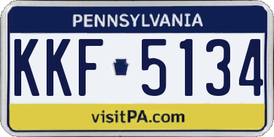 PA license plate KKF5134
