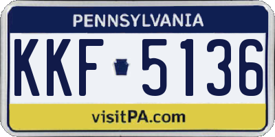 PA license plate KKF5136